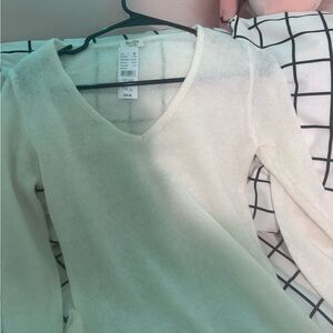 White V-Neck Sweater
